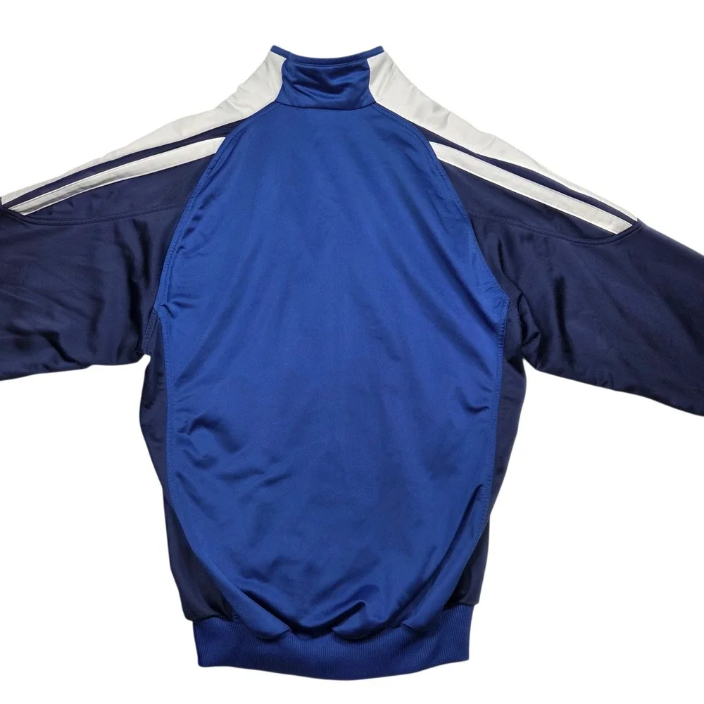Vintage Y2K Adidas Track Jacket Mens Medium Blue Full Zip Shinny Sportswear 2000